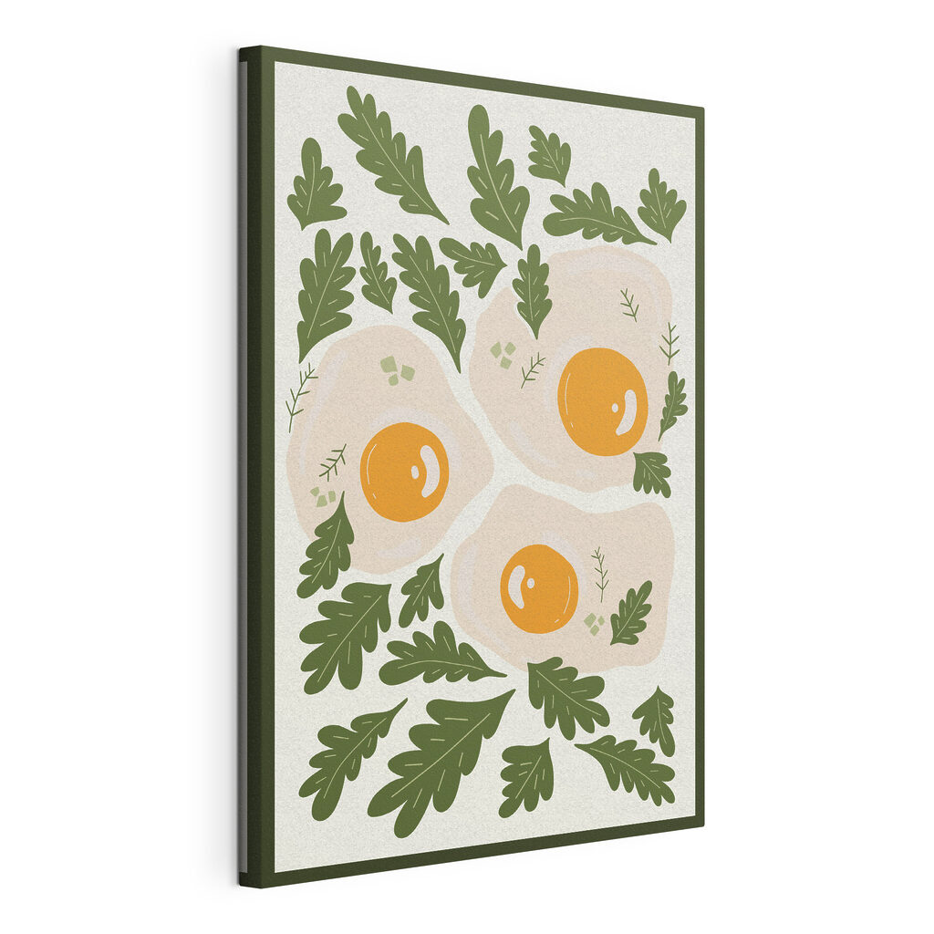 A picture of eggs and leaves A picture of eggs and leaves