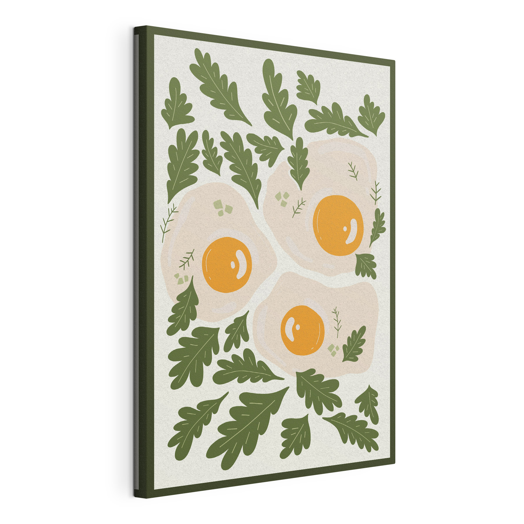 A picture of eggs and leaves A picture of eggs and leaves
