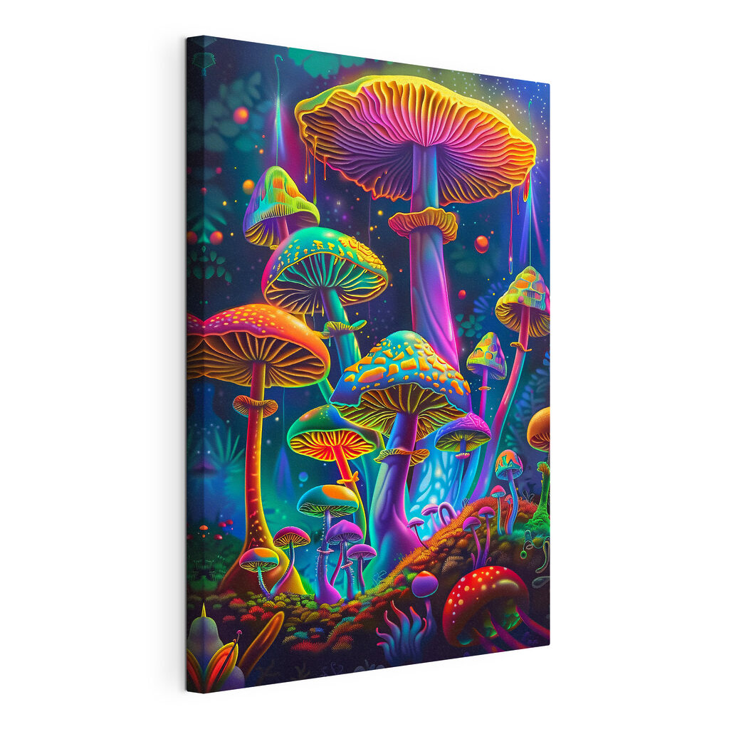 A colorful mushrooms in a forest A colorful mushrooms in a forest