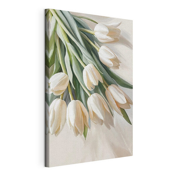 Közelkép fehér tulipánokról Vászonképek Közelkép fehér tulipánokról