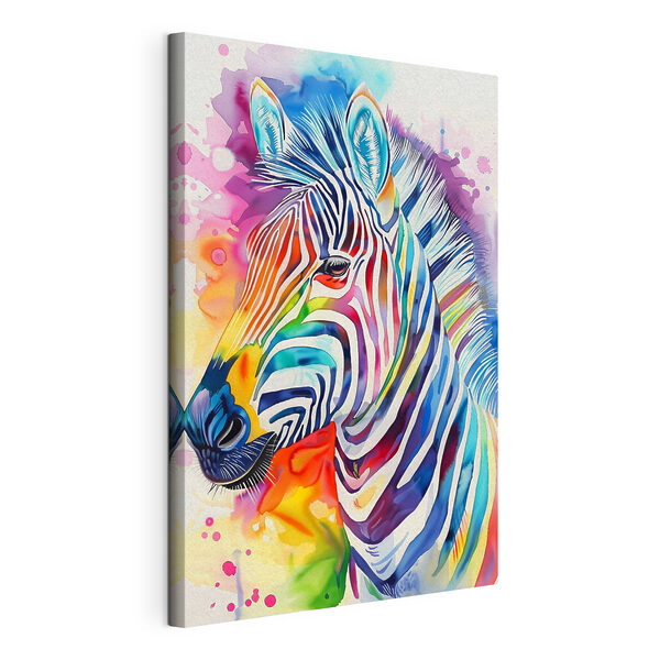 Vászonképek Egy színes zebra szivárvány színekkel (Cikkszám: s38379) Vászonképek Vászonképek Egy színes zebra szivárvány színekkel (Cikkszám: s38379)