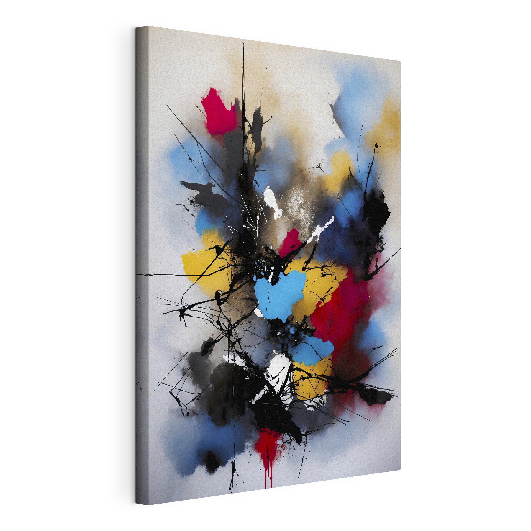 A painting of colorful paint splatters A painting of colorful paint splatters