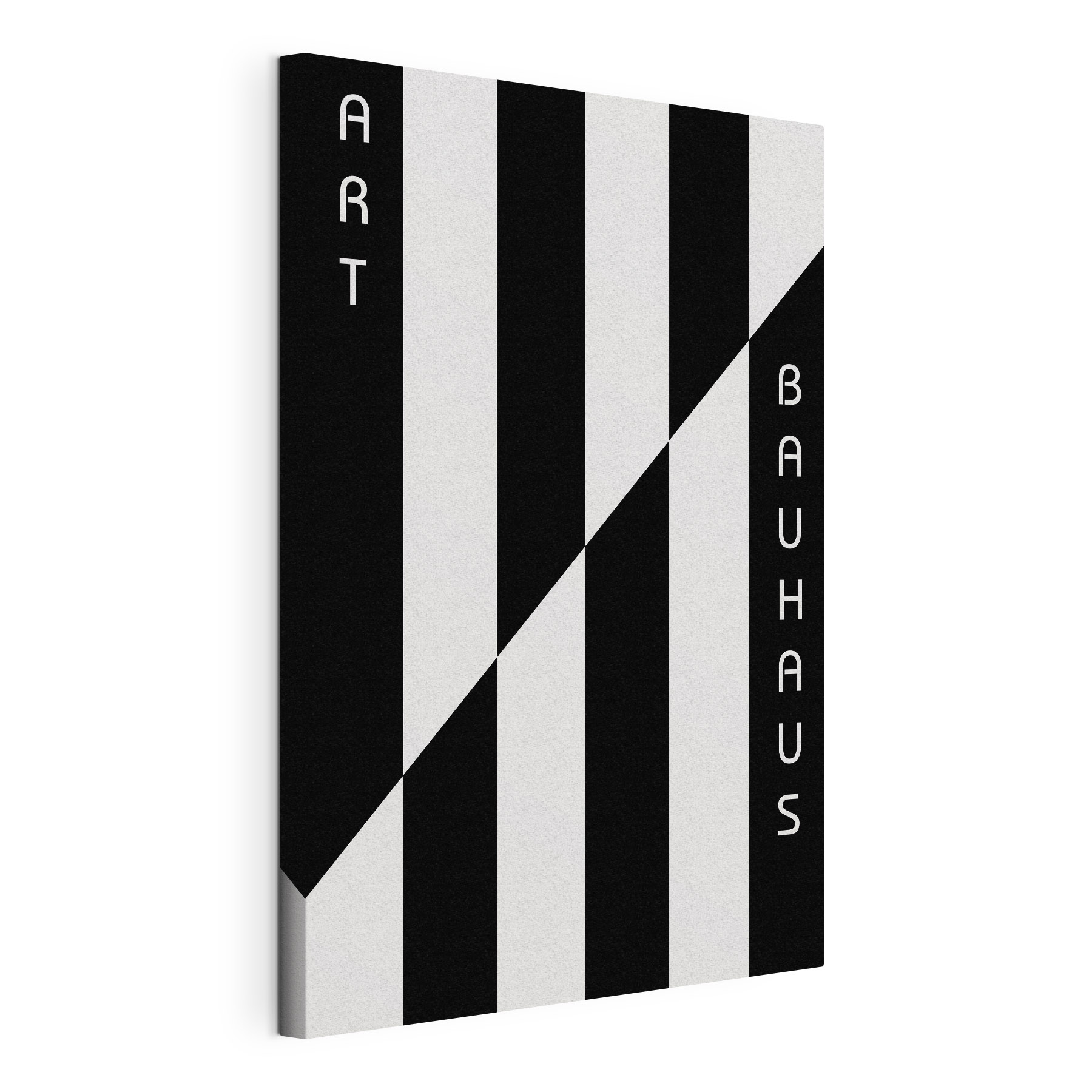 A black and white striped background