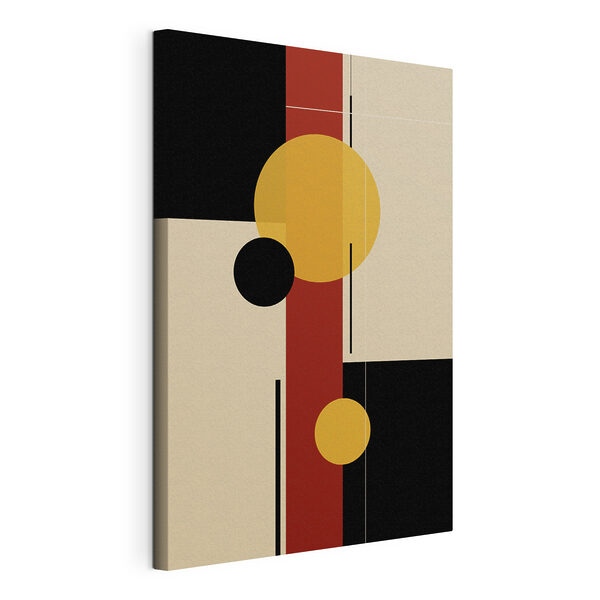 Colorful art piece with circles and lines