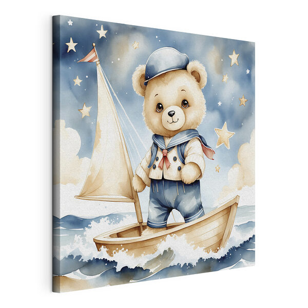 Vászonképek Teddy mackó matrózruhában egy hajón (Cikkszám: s40429) Vászonképek Vászonképek Teddy mackó matrózruhában egy hajón (Cikkszám: s40429)