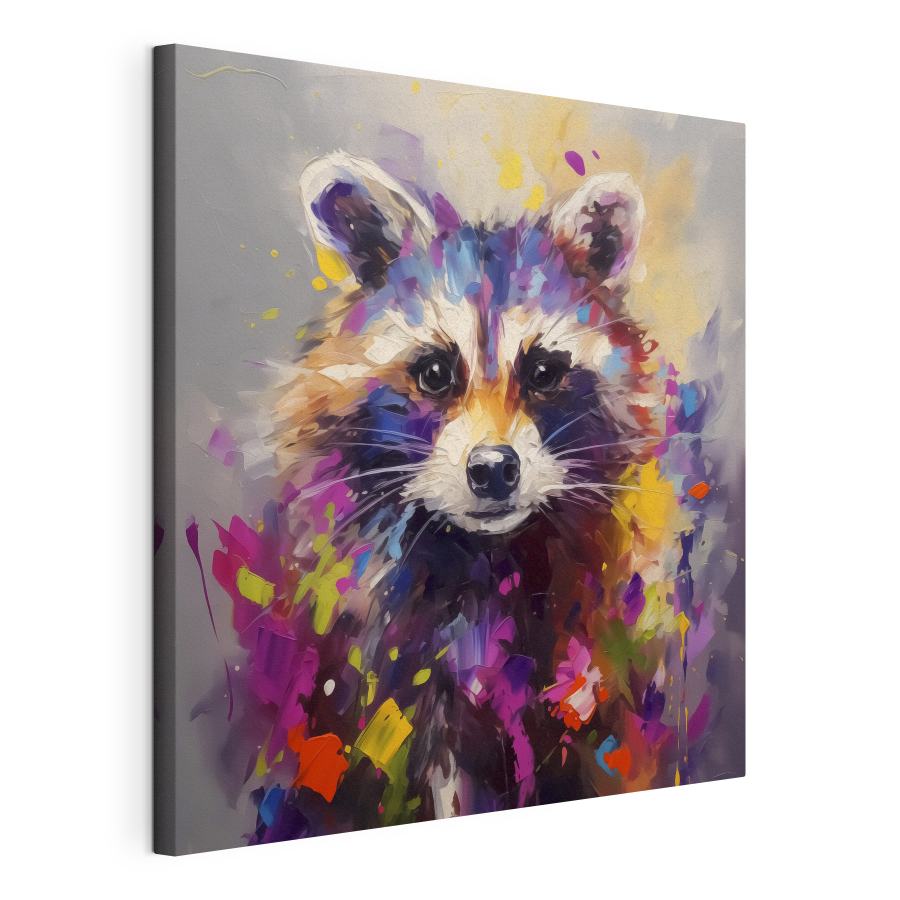 Painting of a raccoon
