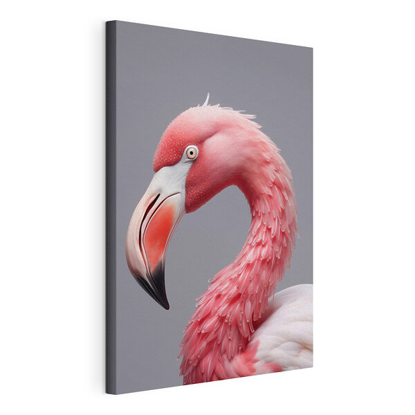 Közelkép egy rózsaszín flamingóról Vászonképek Közelkép egy rózsaszín flamingóról