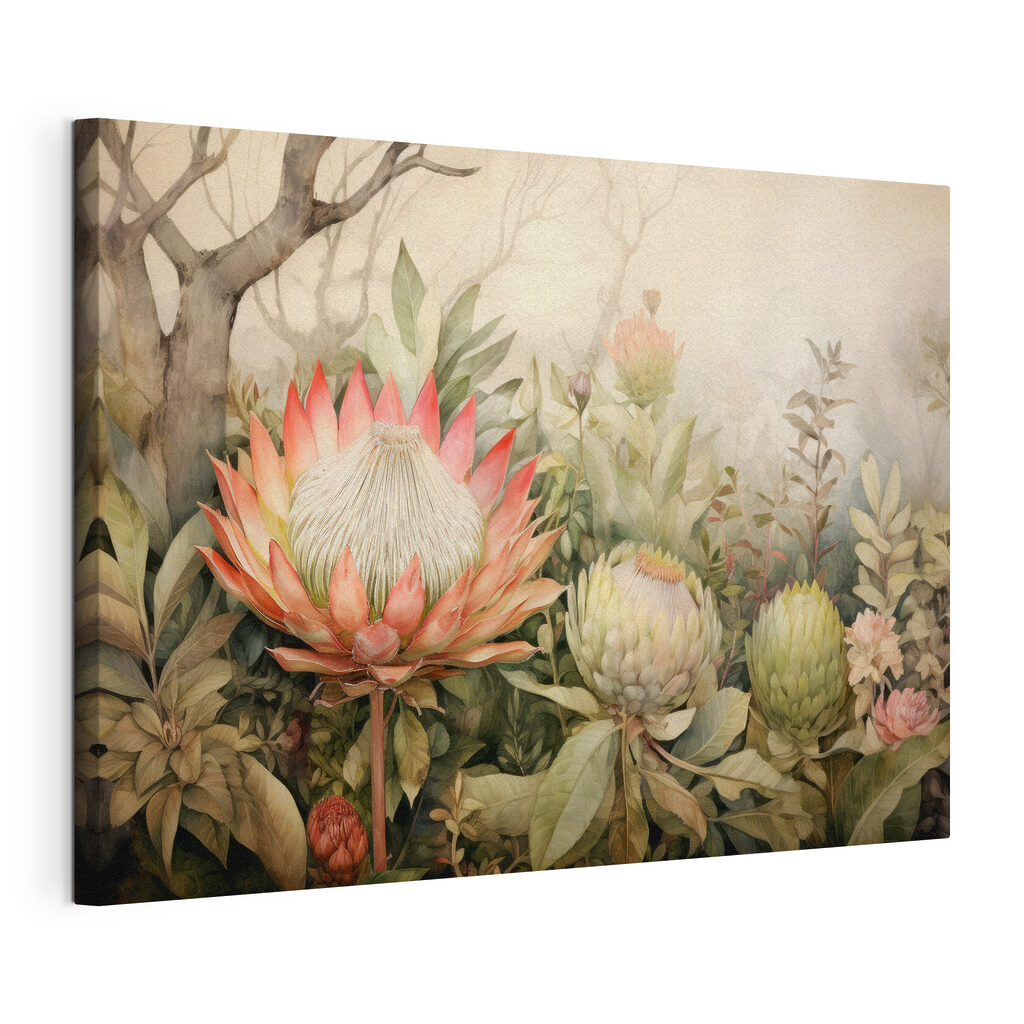 Painting of flowers and leaves