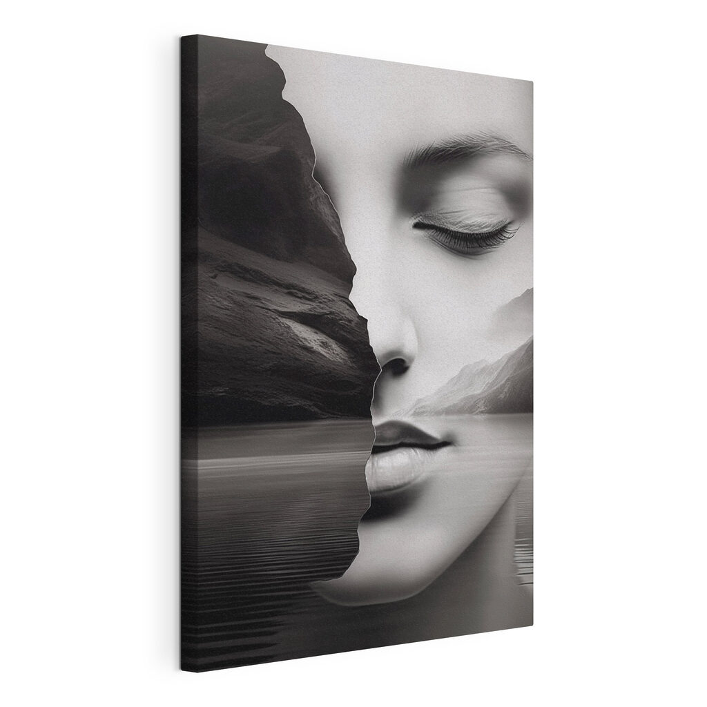 Woman's face and half of a face