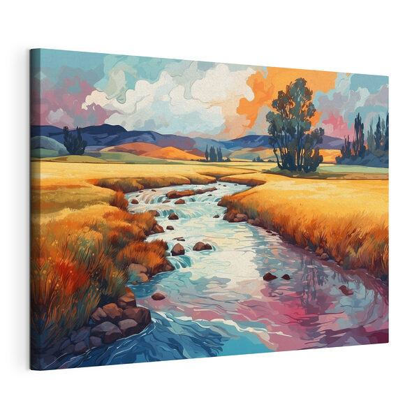 River running through a field River running through a field