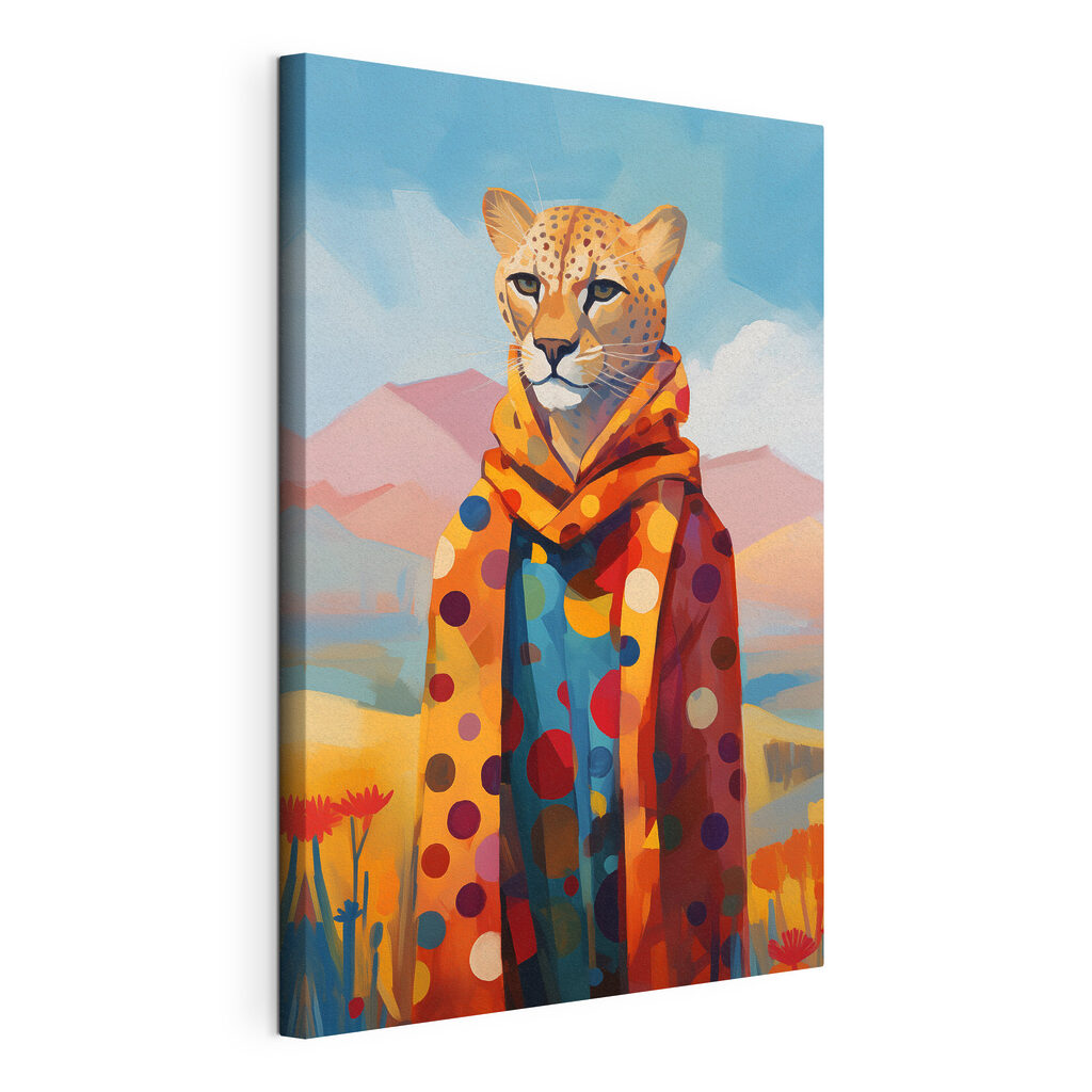 Cheetah wearing a scarf