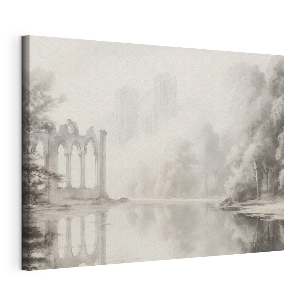 Water body with a castle in the background