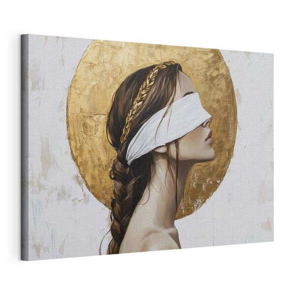Egy bekötött szemű nő festménye Vászonképek Egy bekötött szemű nő festménye