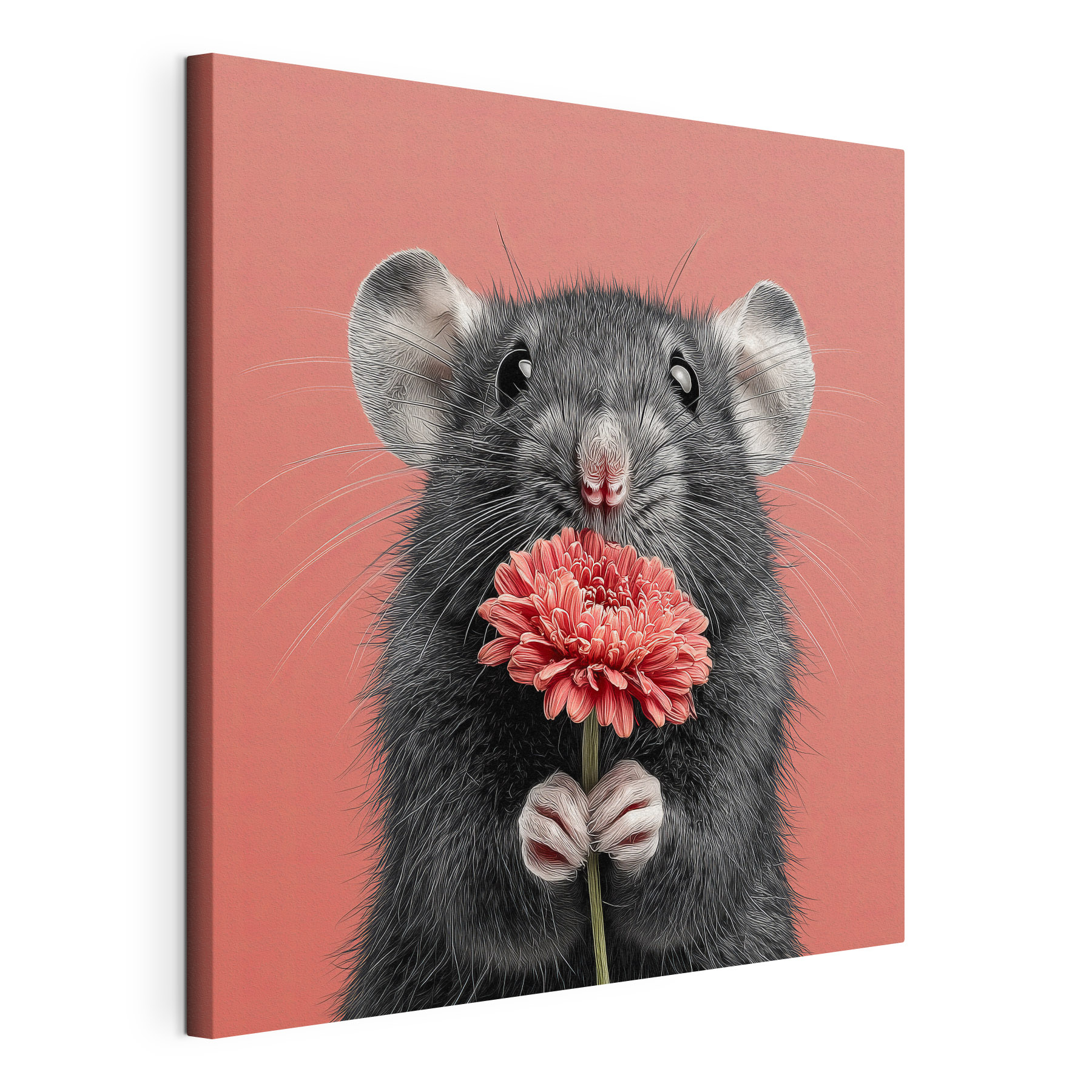 Mouse holding a flower Mouse holding a flower