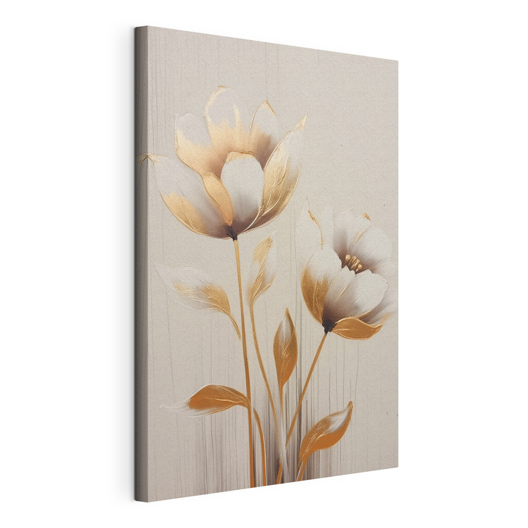Painting of flowers on a white surface Painting of flowers on a white surface