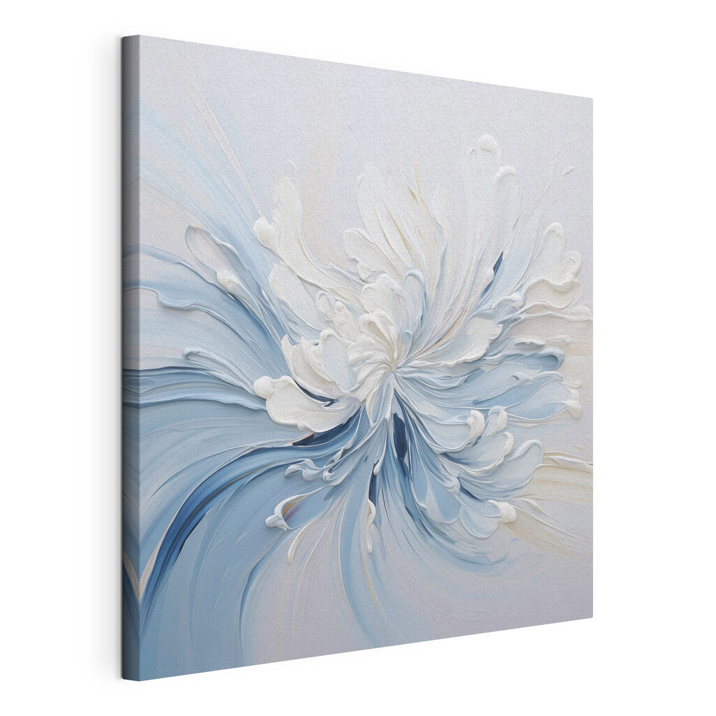 White and blue paint swirls