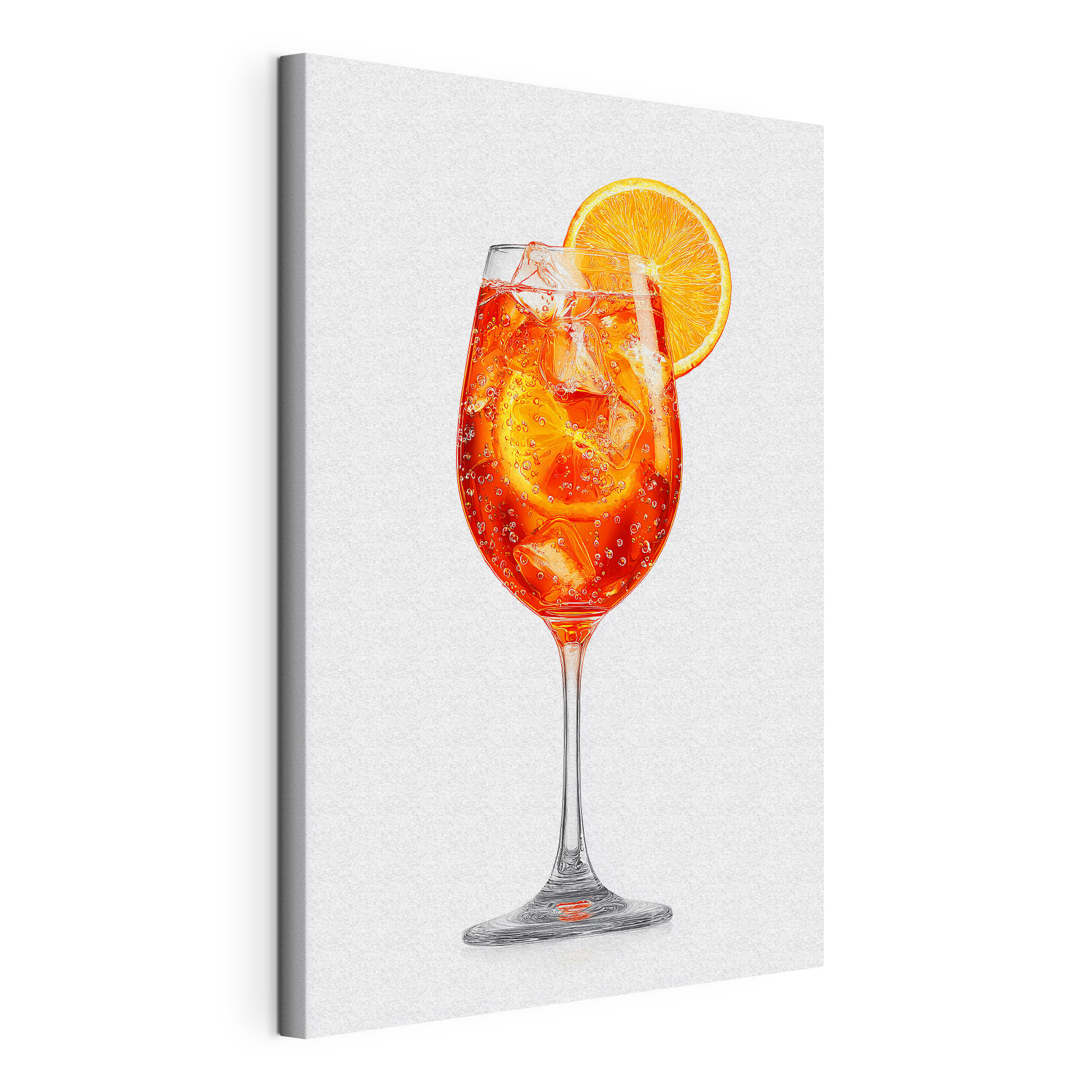 Glass of orange drink with ice and a slice of orange Glass of orange drink with ice and a slice of orange