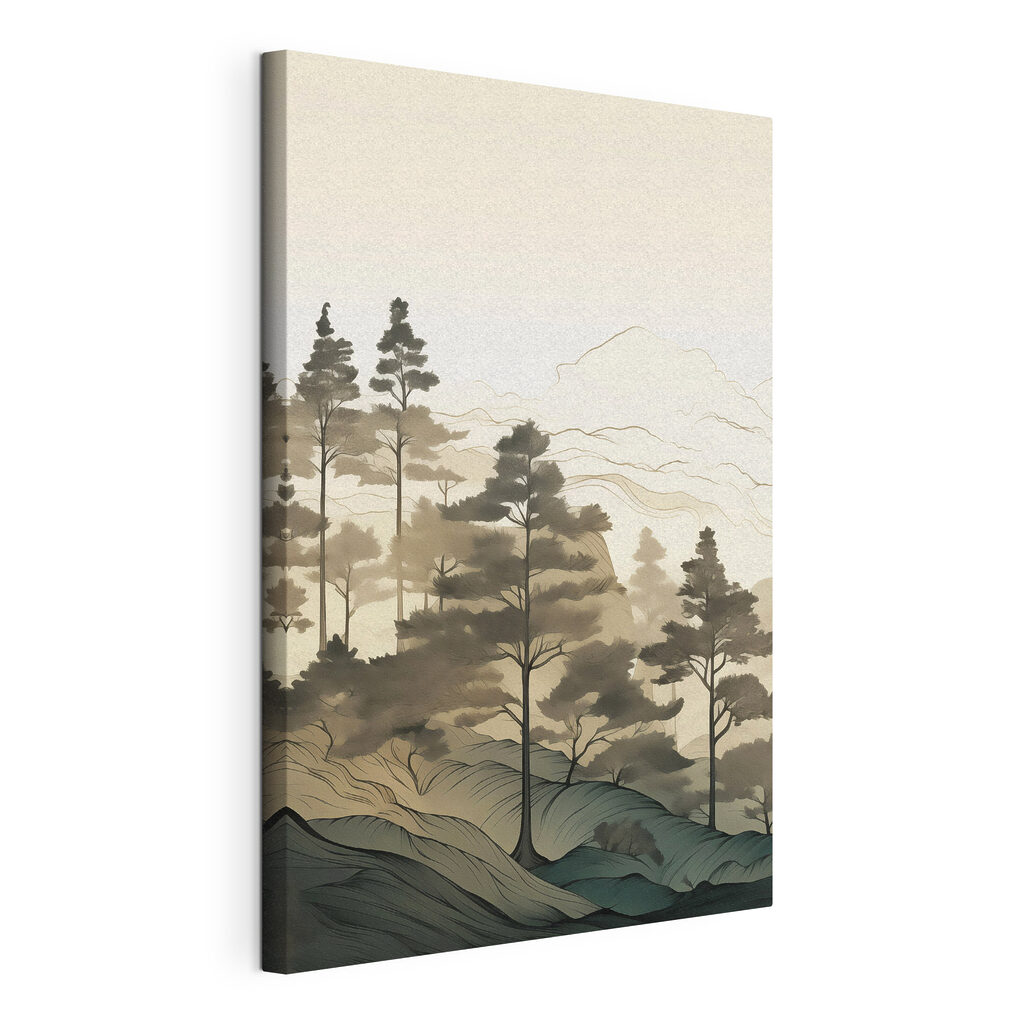 Landscape with trees and mountains