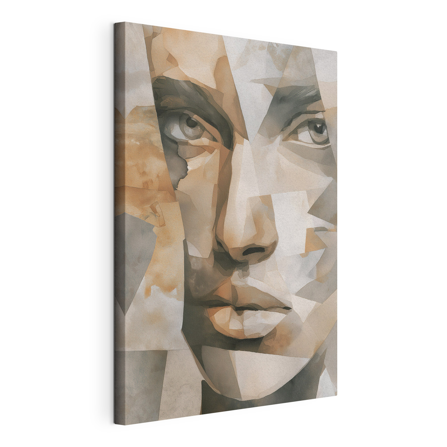 Abstract portrait with geometric shapes