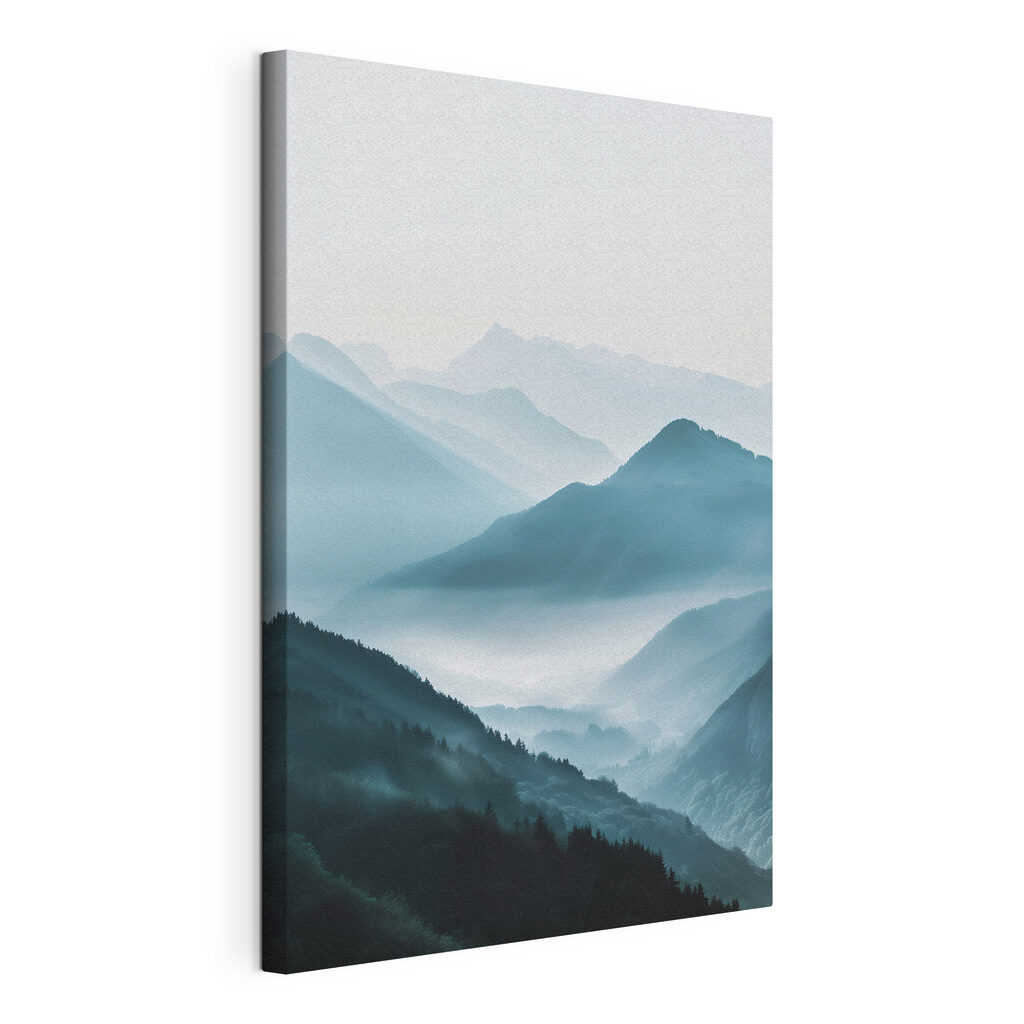 Foggy mountain range