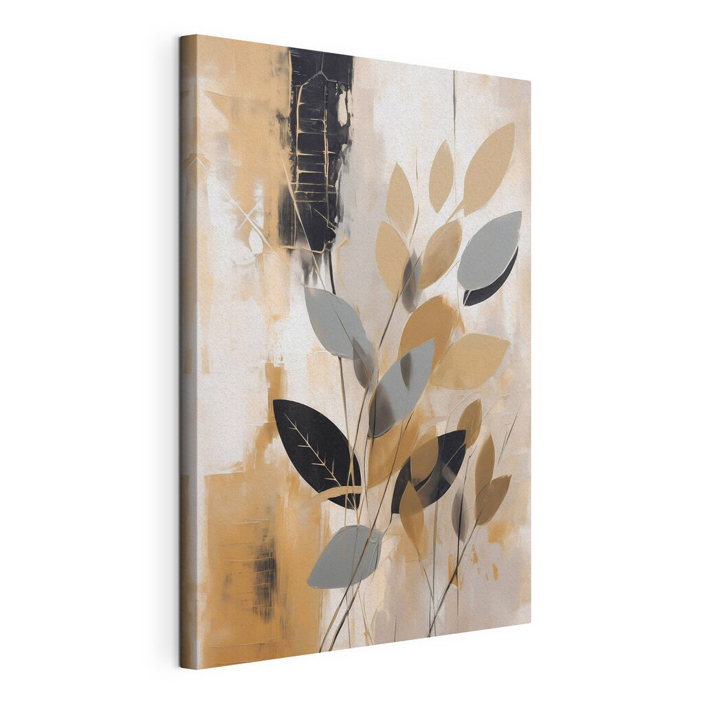 Painting of leaves on a wall