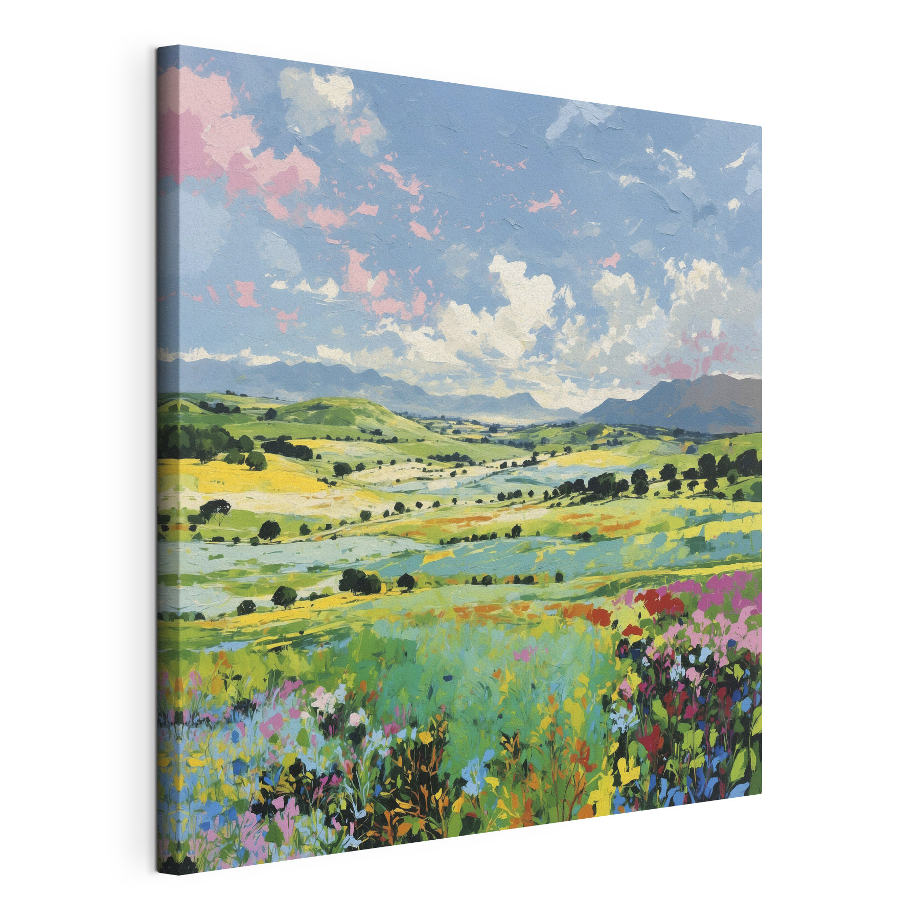 Painting of a field of flowers