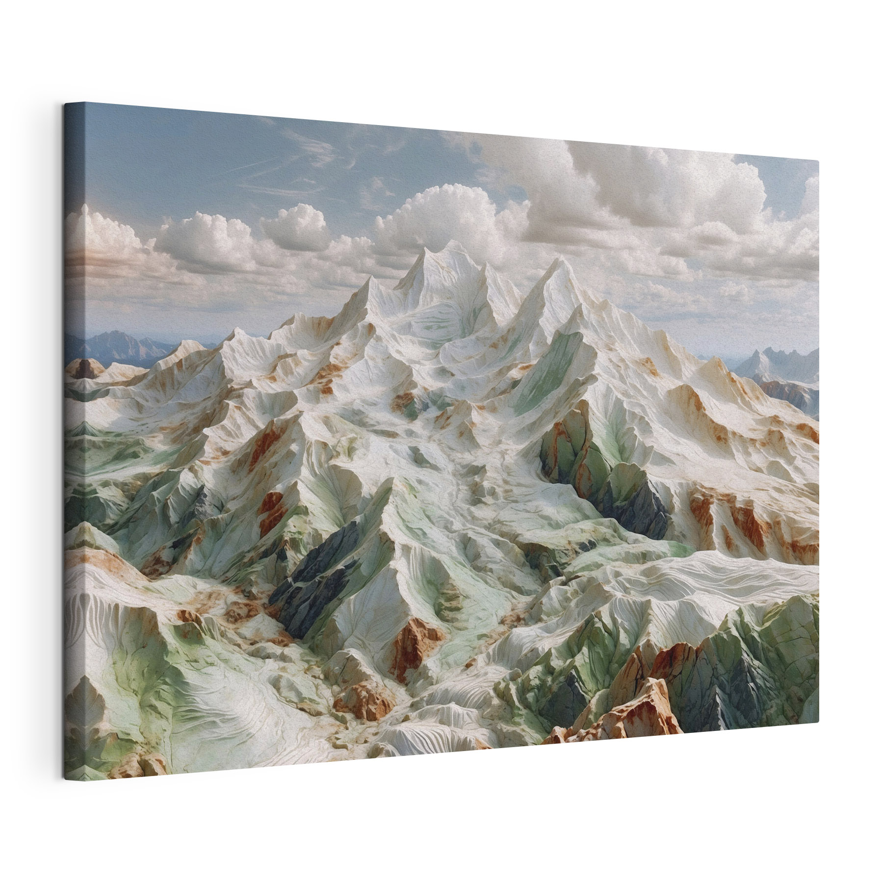 Snowy mountain with clouds in the sky Snowy mountain with clouds in the sky