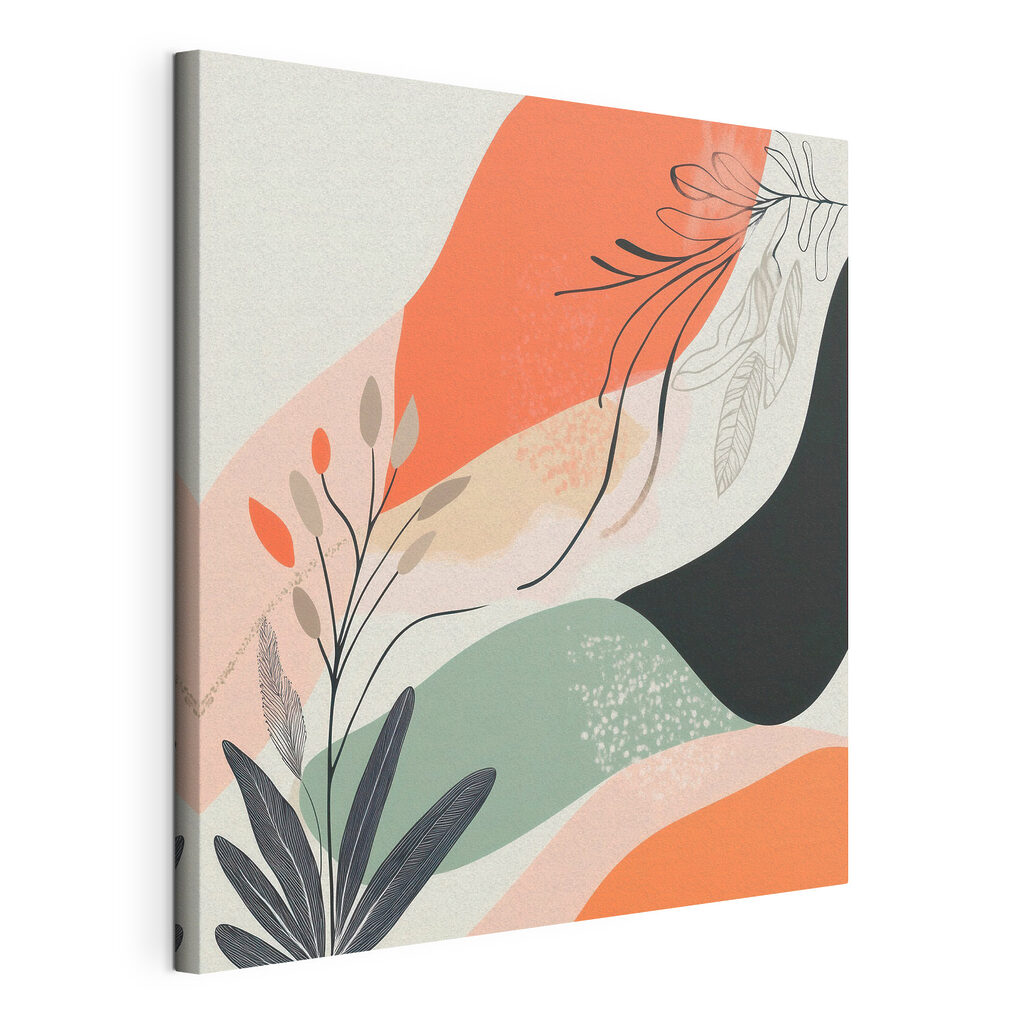 Colorful art with leaves and shapes