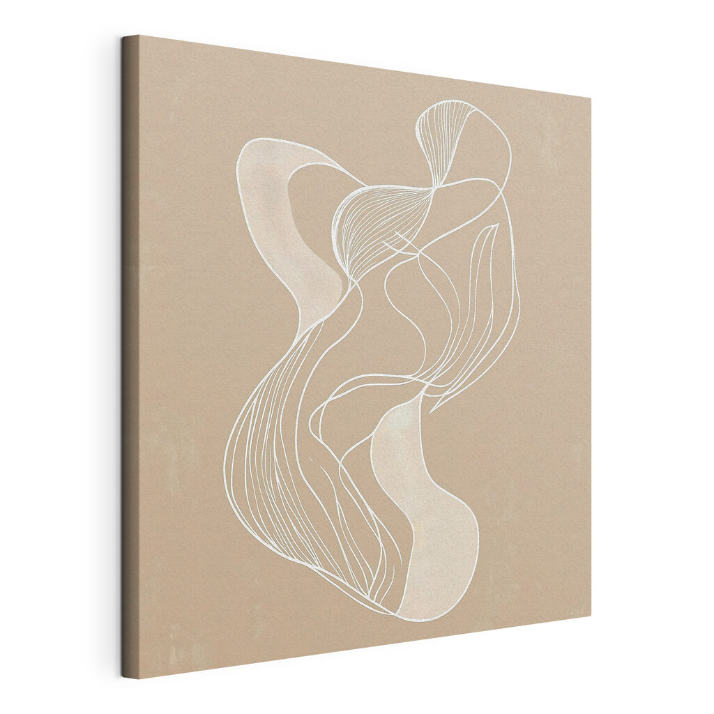 White line drawing on a tan background