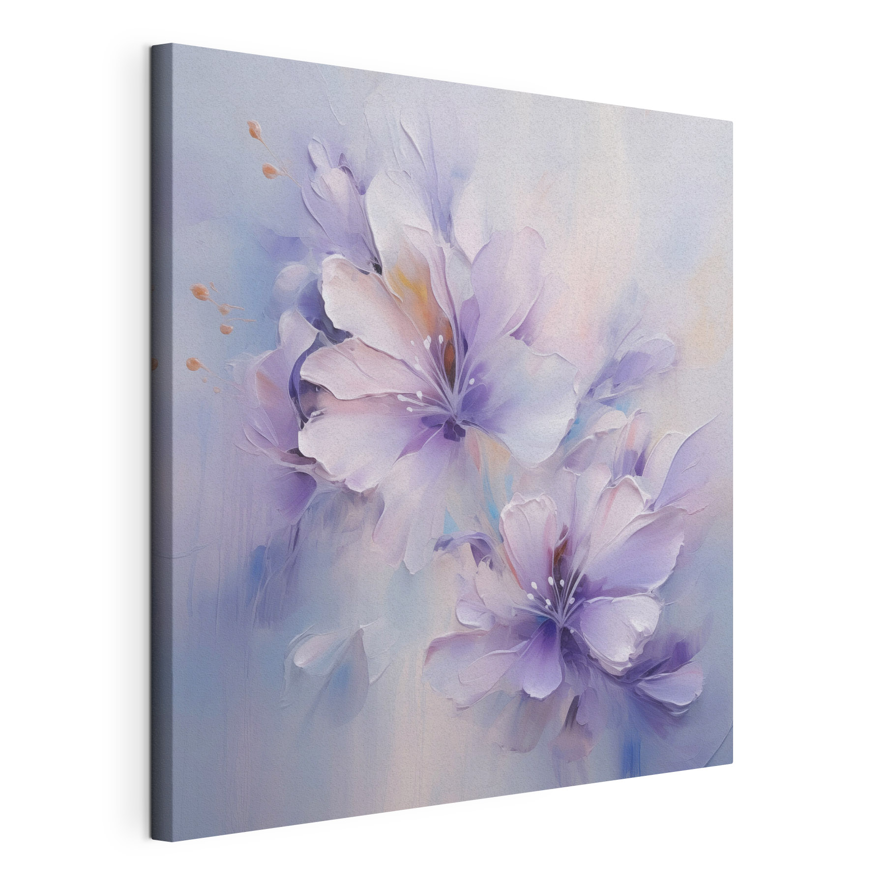 Painting of flowers on a white surface Painting of flowers on a white surface