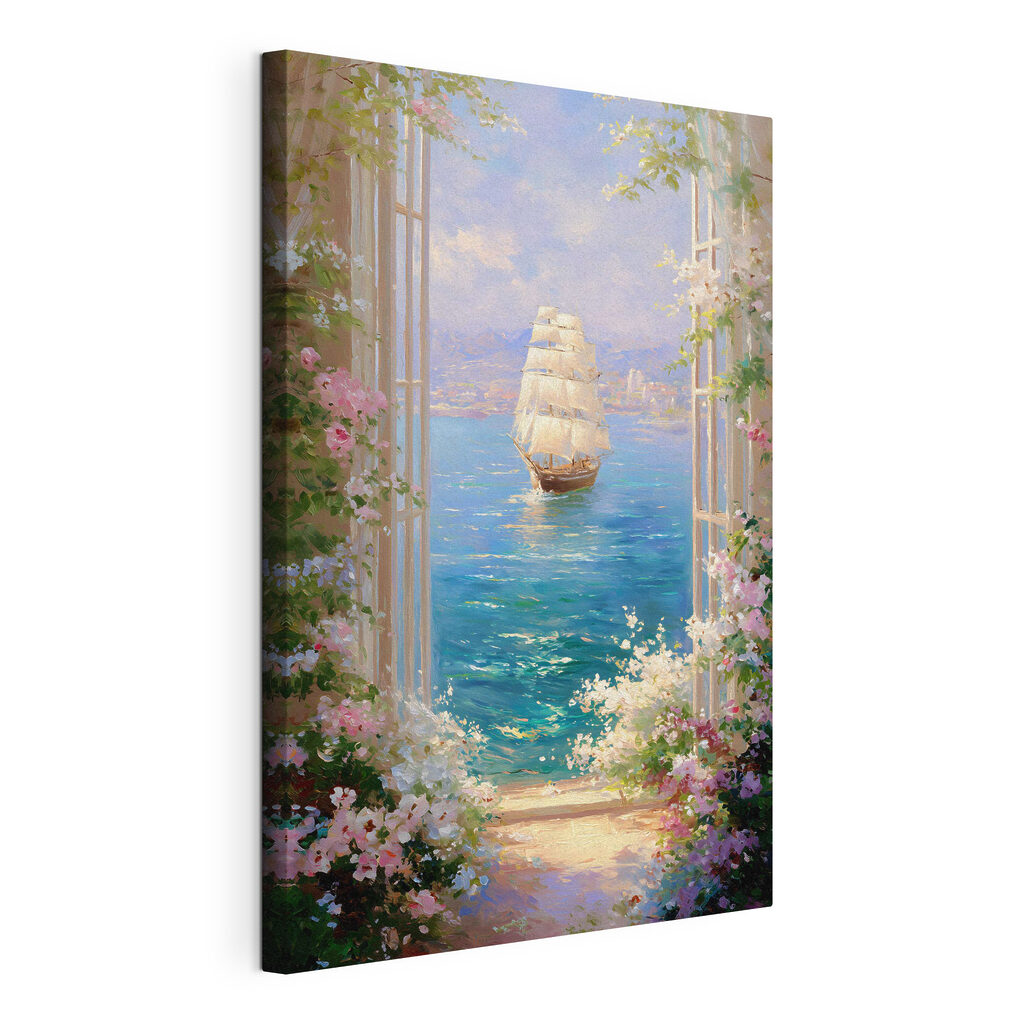 Painting of a ship in the water