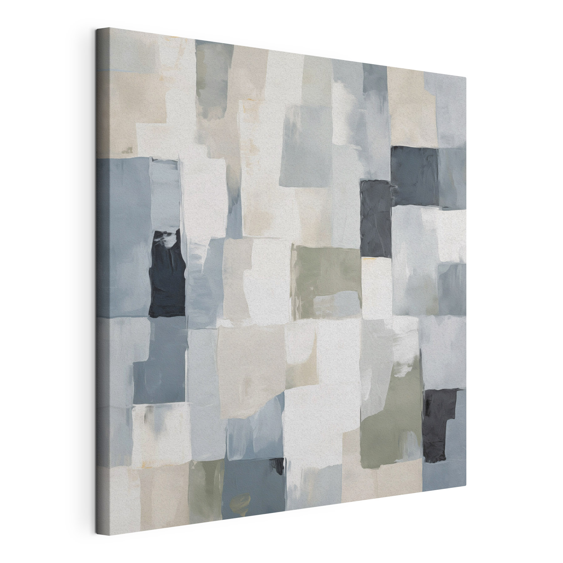 Painting of squares in different shades of gray and black
