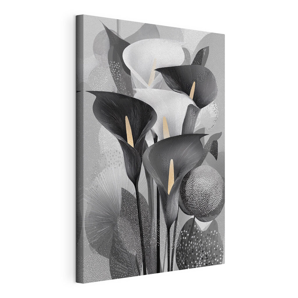 Group of black and white flowers