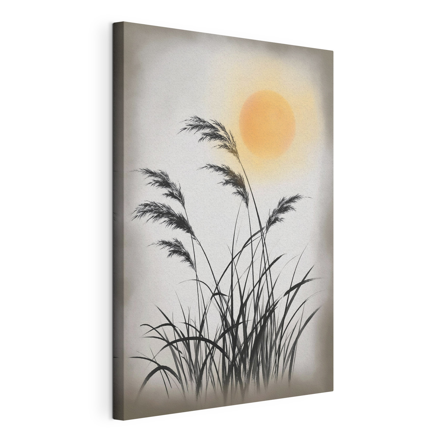 Silhouette of grass and the sun