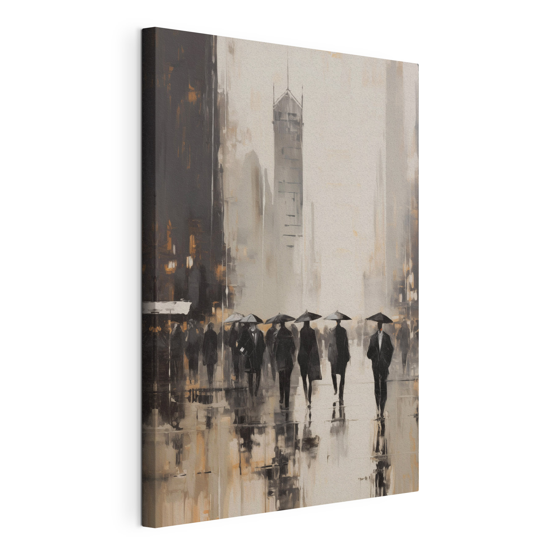 Group of people walking with umbrellas Group of people walking with umbrellas