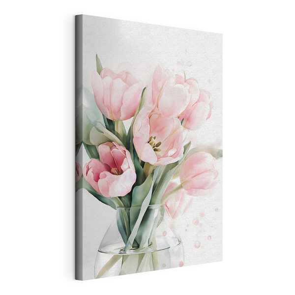 Vászonképek Vászonképek Finom rózsaszín tulipánokból álló csokor (Cikkszám: s49225)