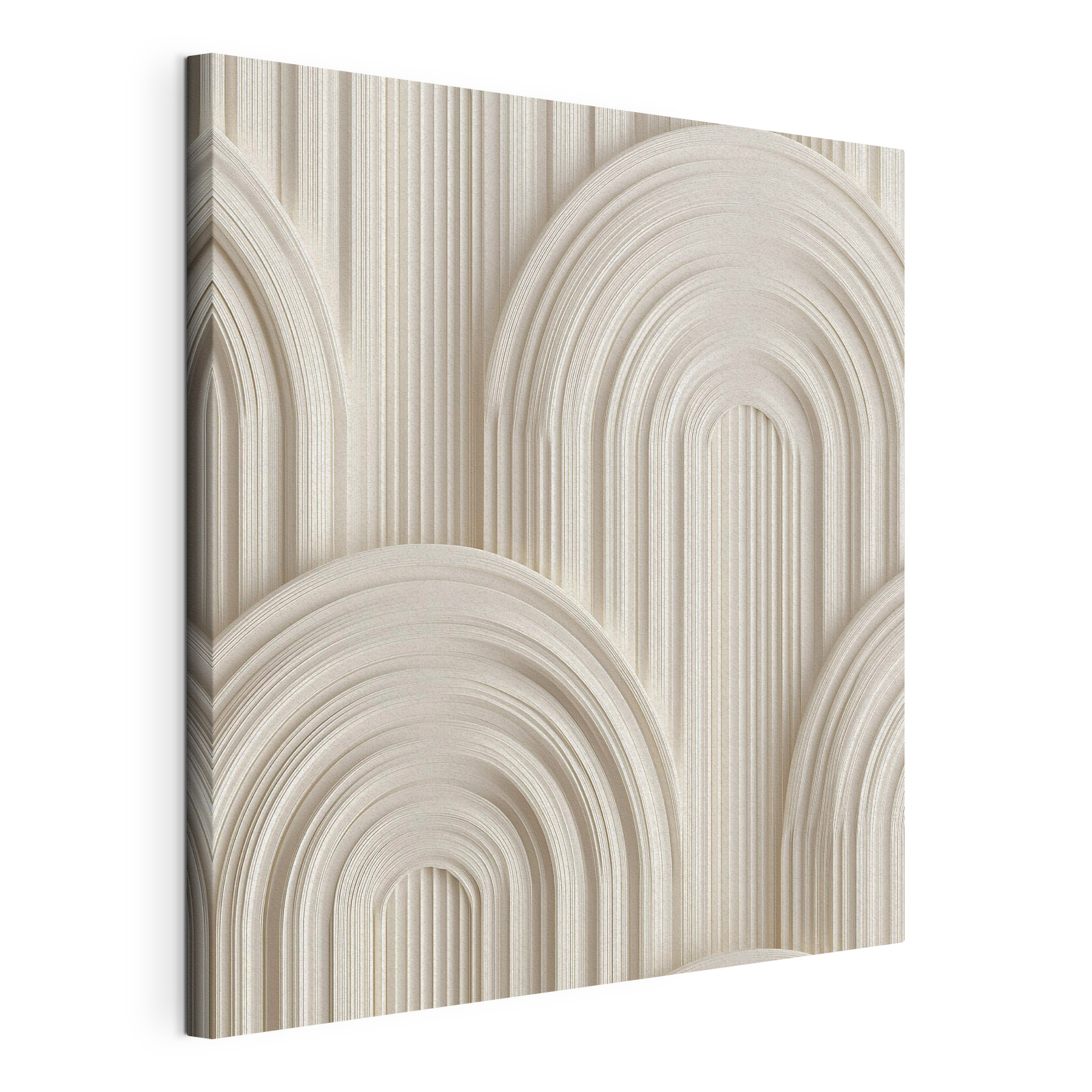 White wall with curved shapes