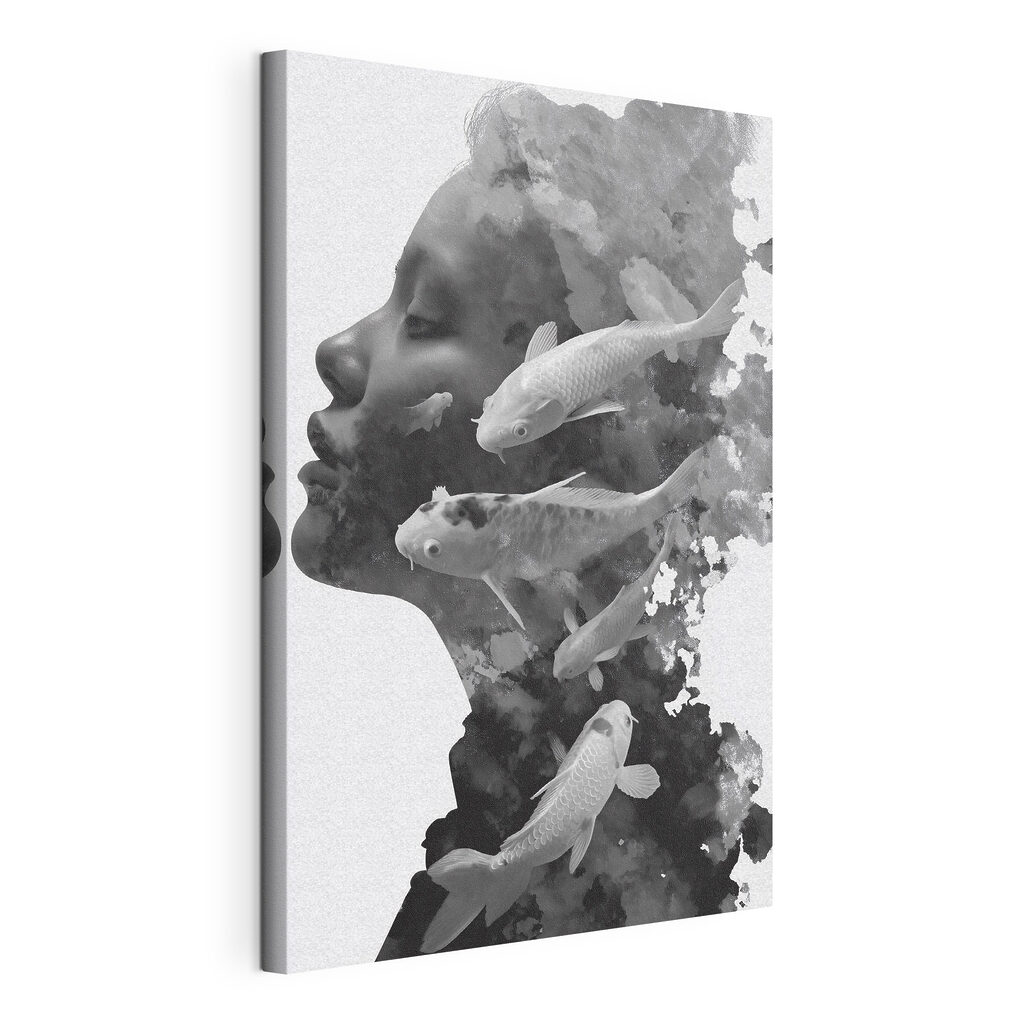 Woman's face with fish