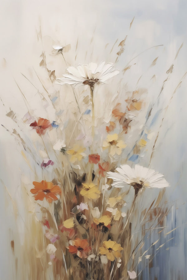 Painting of flowers in a vase Painting of flowers in a vase