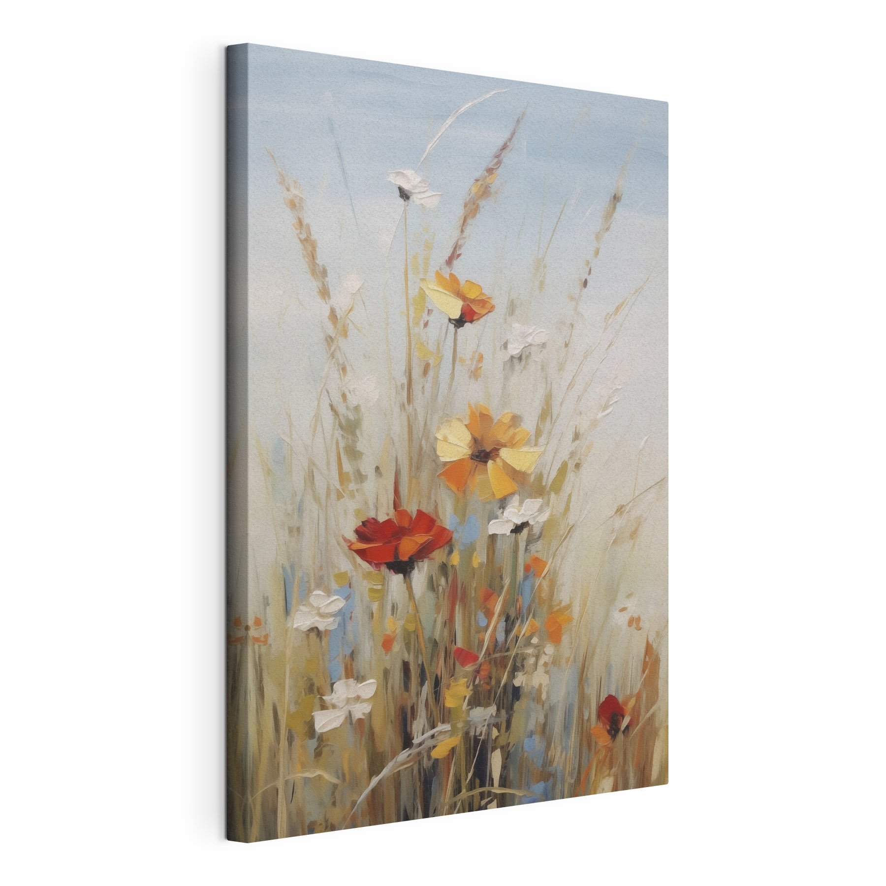 Painting of flowers in a field Painting of flowers in a field