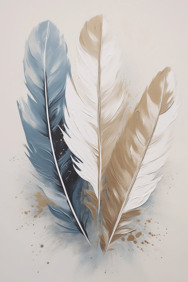 Colorful feathers on a soft background Colorful feathers on a soft background