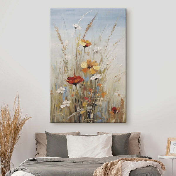 Painting of flowers in a field Painting of flowers in a field