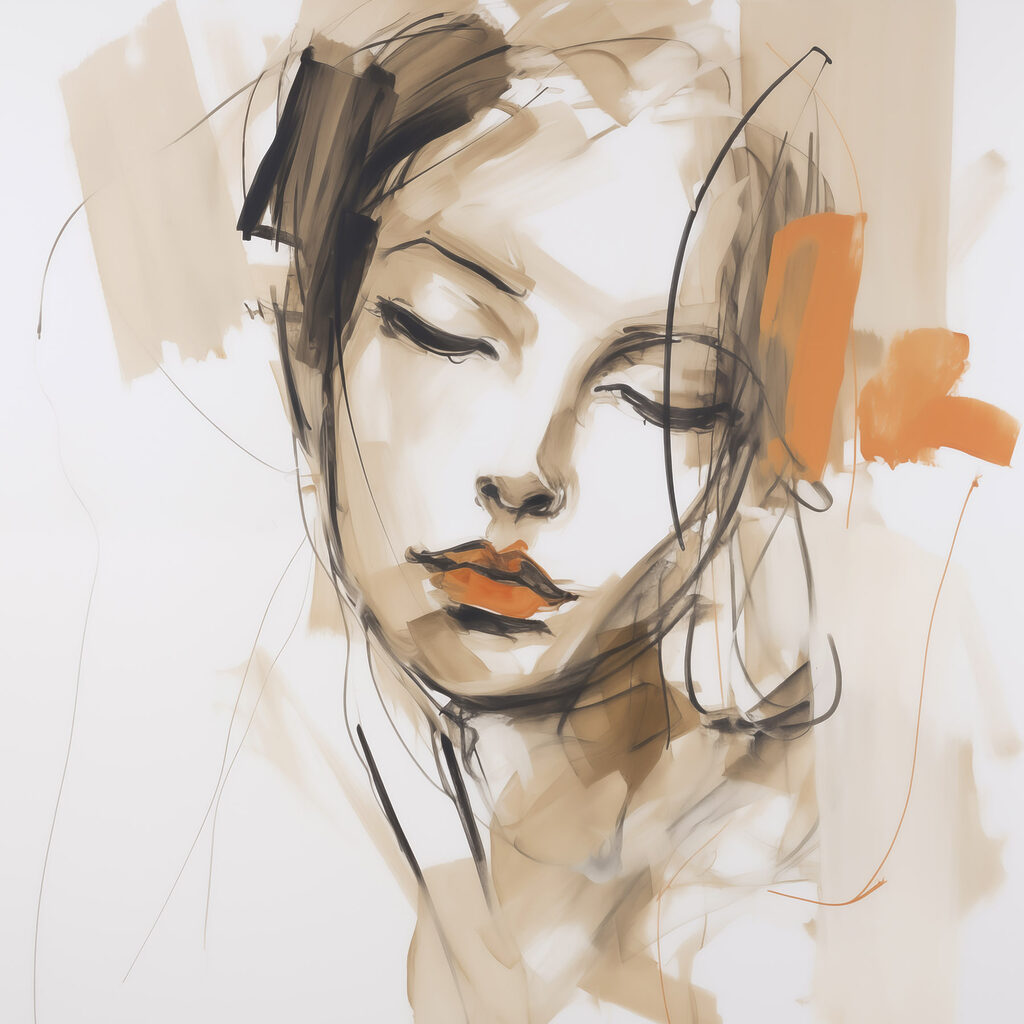 Drawing of a woman's face Drawing of a woman's face