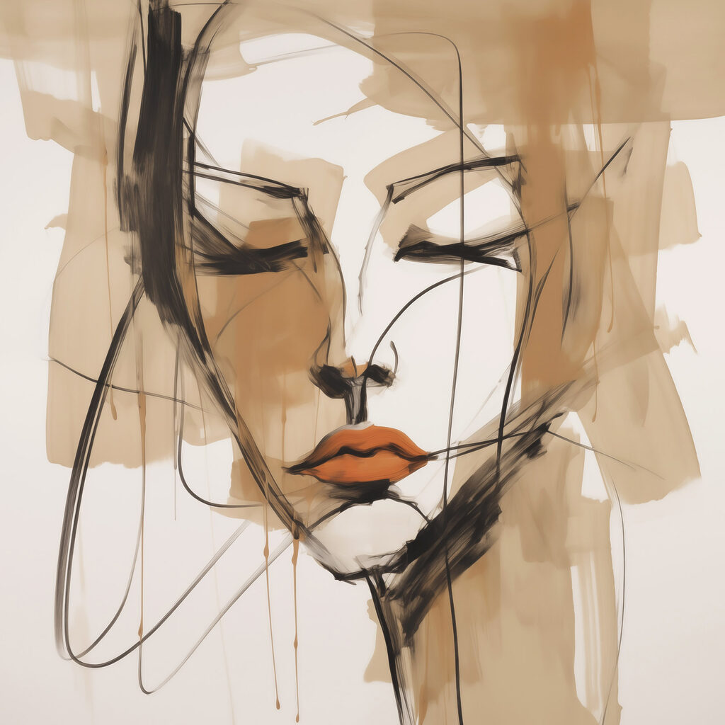 Painting of a woman's face Painting of a woman's face
