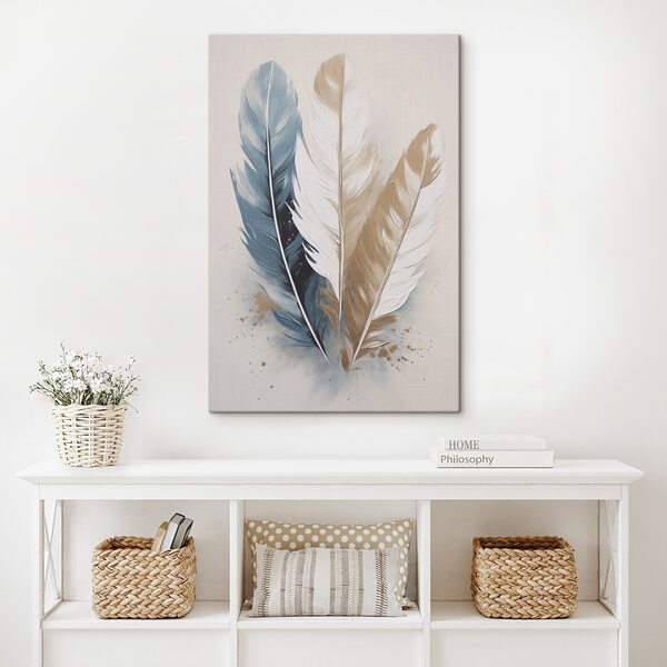 Colorful feathers on a soft background Colorful feathers on a soft background