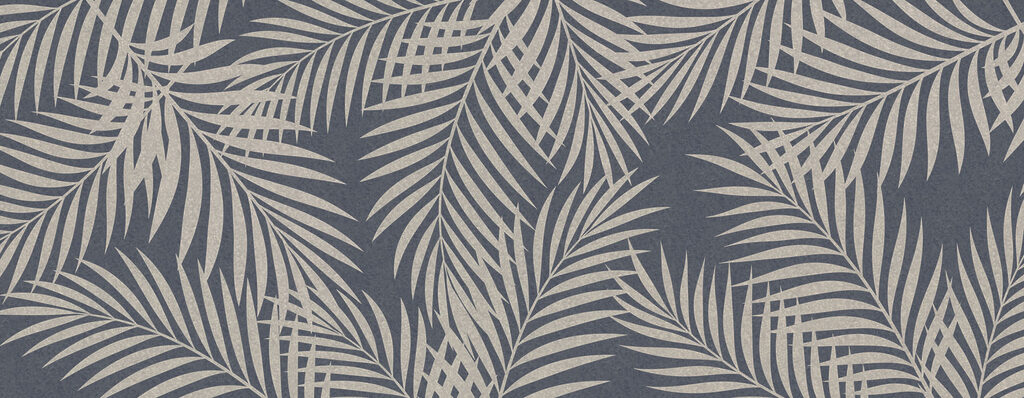 Pattern of leaves on a blue background