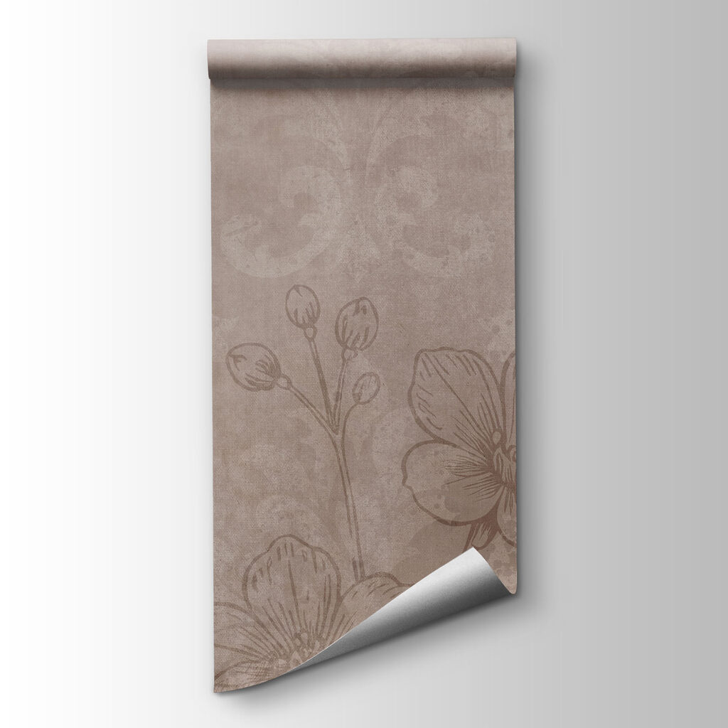 Soft floral patterns on muted background