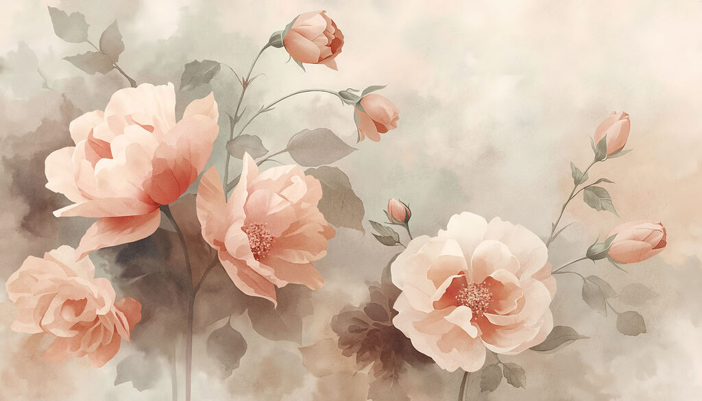 Soft blooms in gentle hues Soft blooms in gentle hues