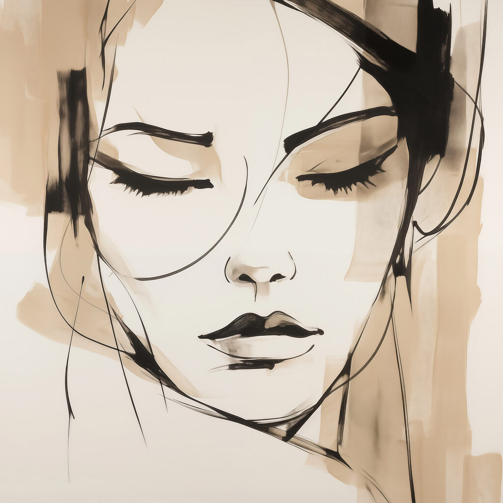 Drawing of a woman's face