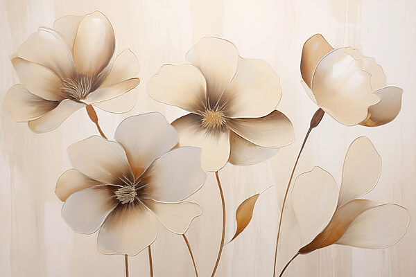 Painting of flowers on a wall Painting of flowers on a wall